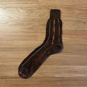 Vintage 1950s Choc Craft NOS Brown Cotton Rayon DuPont Nylon Men’s Socks